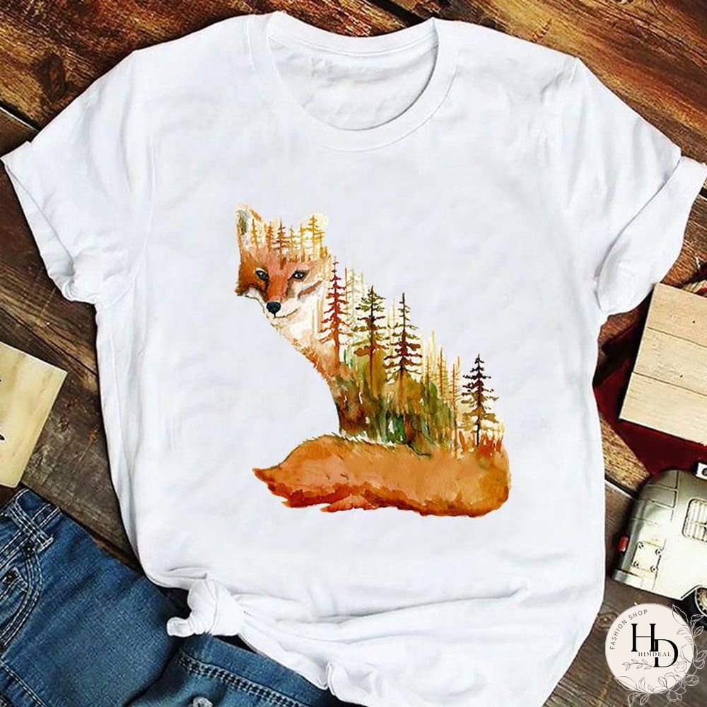 Tee Fashion Women Ladies Tshirt Top Lady Print Female Clothes Animal Trend Spring Summer