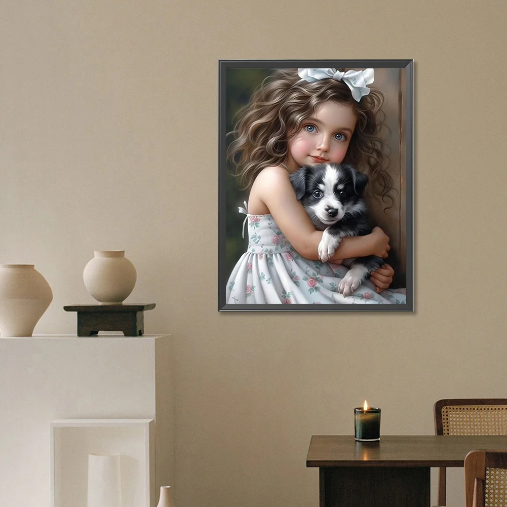 Diamond Painting - Full Round Drill - Sweet Girl(Canvas|30*40cm)