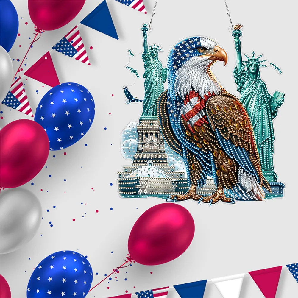 Independence Day Eagle Acrylic 2D Flat DIY Diamond Art Pendant Wall Decoration