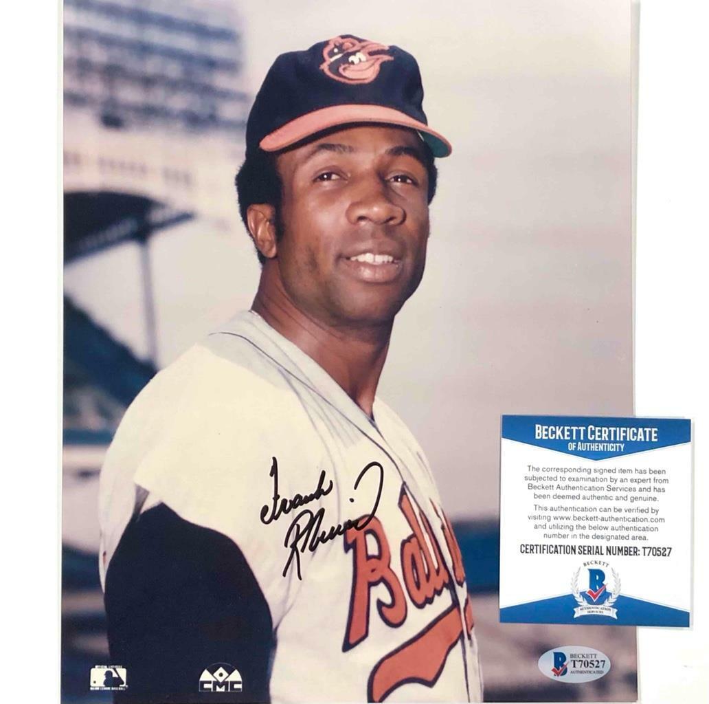 HOF Frank Robinson autograph Baltimore Orioles signed 8x10 Photo Poster painting BAS COA Beckett