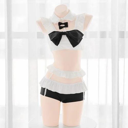 Ruffle Hollow Out Swimsuit Anime Cosplay Costume PE039