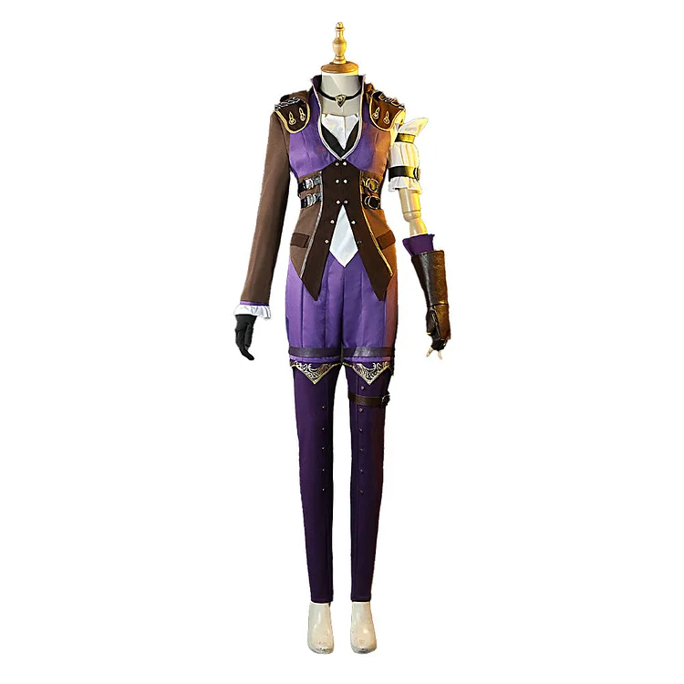 Arcane: League Of Legends Season 1 Caitlyn Skin Purple Outfits Cosplay Costume