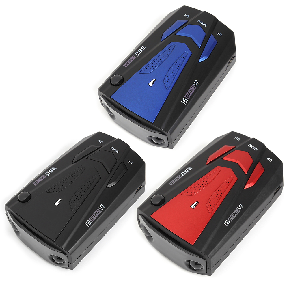 

V7 2020 Car Radar Detector English Russian Human Voice Speed Warning X K, Dark blue, 501 Original