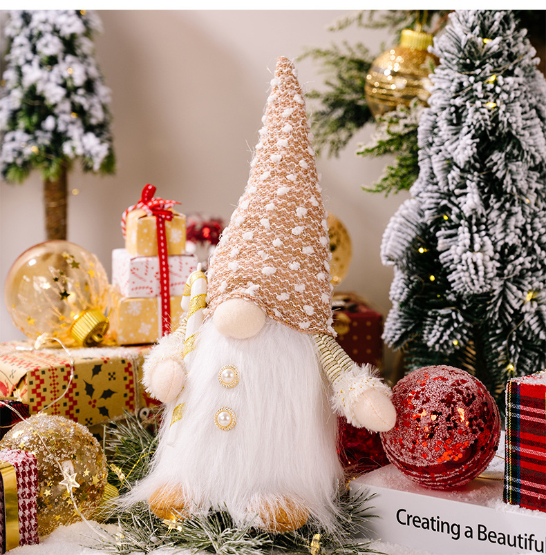 Tegooe 30cm LED Lighted Christmas Gnome Plush Doll Decoration