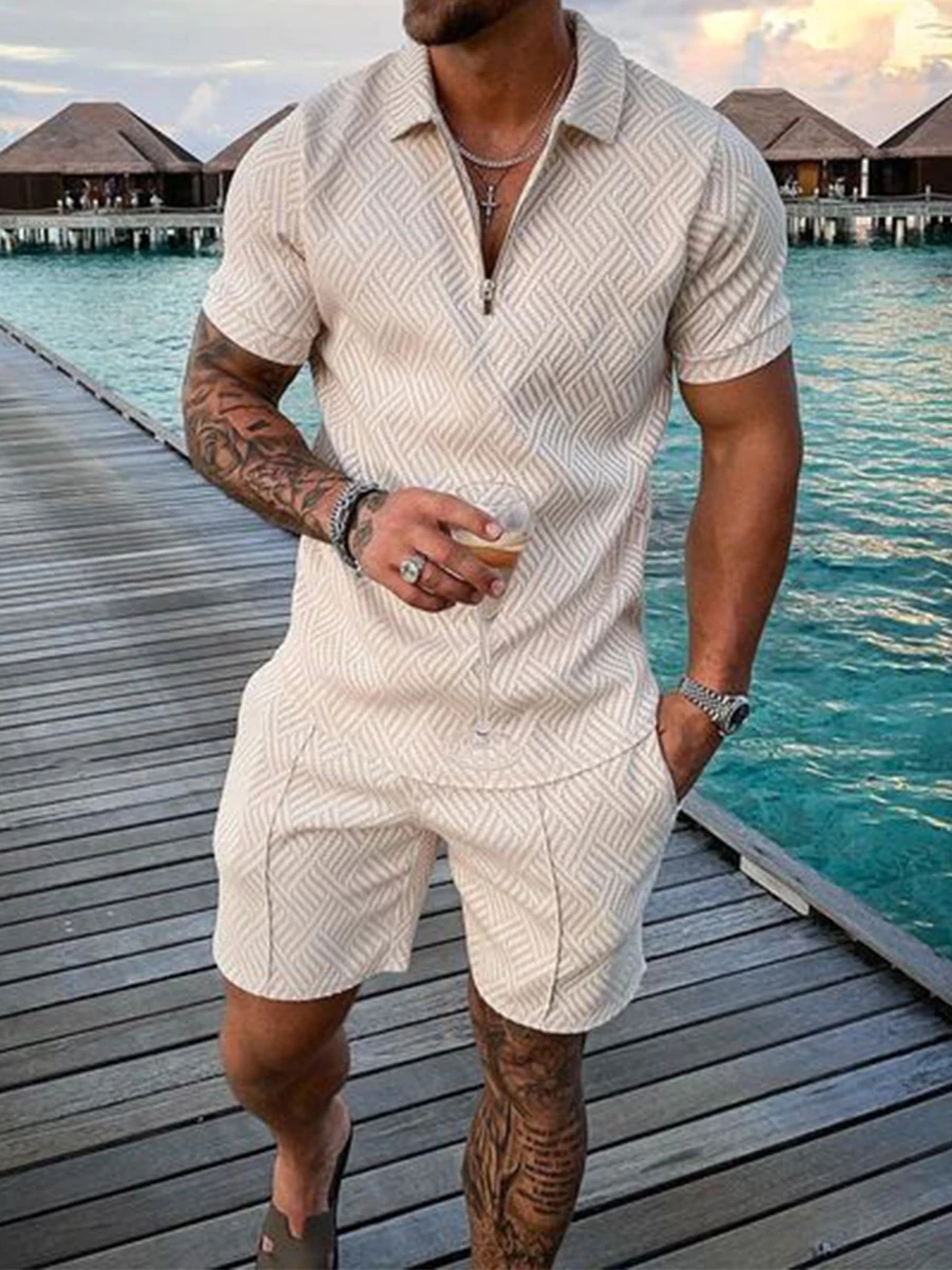 Men's Geometric Lapel Casual Suit