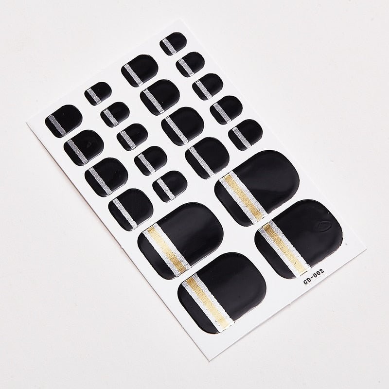 22 Tips/Sheet Colorful Nail Stickers Shiny Adesivos Nail Strips Nailart Novidades Designer Nail Decals Nail Wraps DIY Shiny