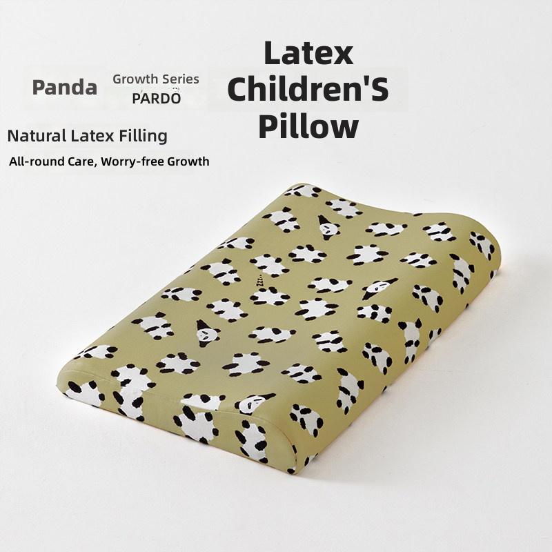 Latex Children's Pillow with Panda Print Design for Healthy Sleep and Growth Support