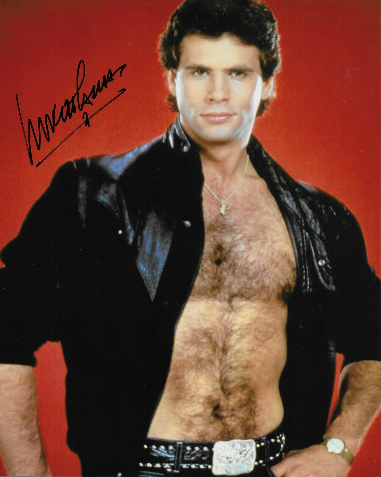 Lorenzo Lamas Original Autographed 8X10 Photo Poster painting #13 - Falcon Crest, Renegade