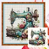 Sewing Machine - 14CT Cross Stitch - 40*40cm