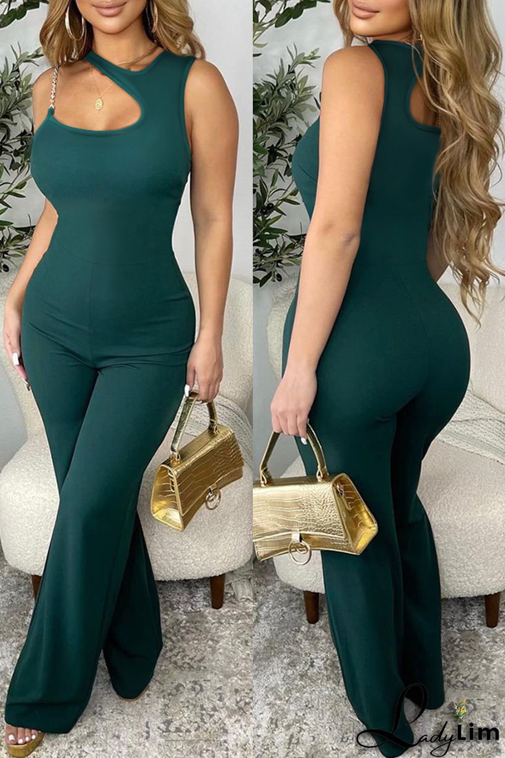 White Sexy Casual Solid Backless Spaghetti Strap Skinny Jumpsuits