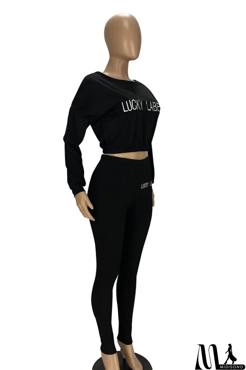 MidiSono - White Fashion Casual Pit Article Fabrics Letter Embroidered Boat Neck Two Pieces