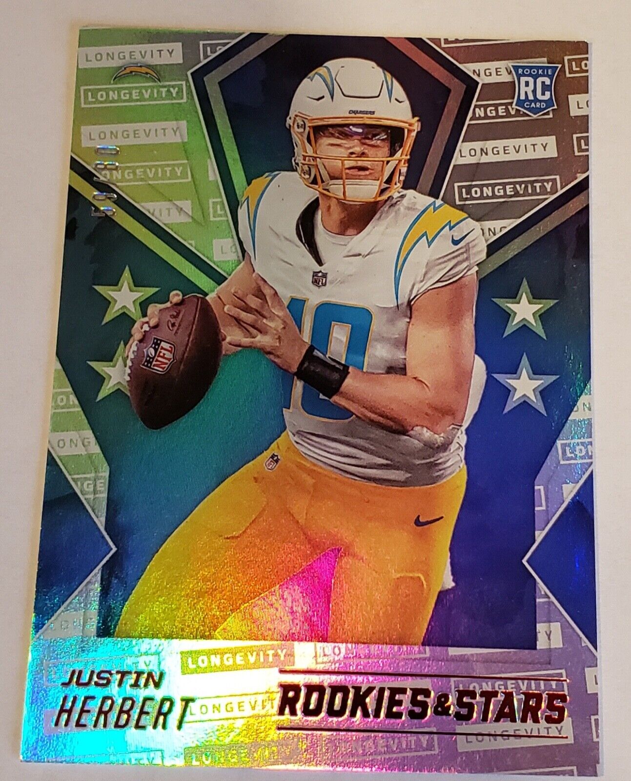 JUSTIN HERBERT 'LA CHARGERS' ROOKIES & STARS SHORT PRINT RARE 2020 CARD 59/80