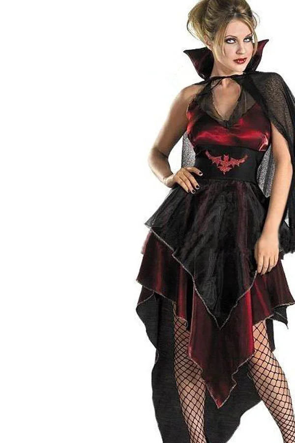 Black Womens Evil Celebrity Vampire Halloween Costume-elleschic