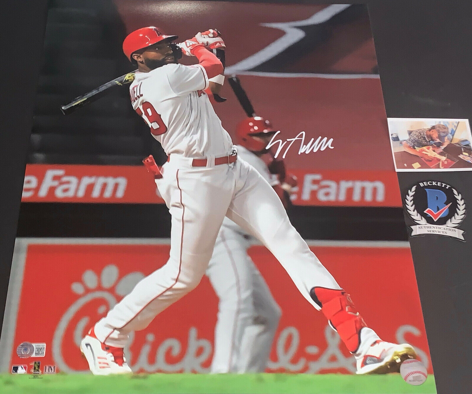 Jo Adell Los Angeles Angels Auto Signed 16x20 Photo Poster painting Beckett WITNESS COA