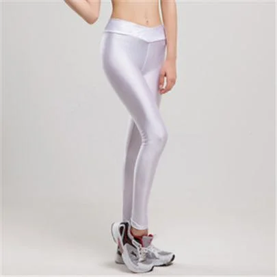 CUHAKCI  V High Waist Fitness Jegging Elastic Strtched Shiny Candy Color Push Up Trousers Workout Legging Women Sportswear Pants