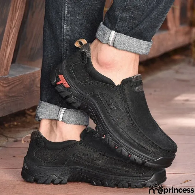 Men's Breathable Genuine Leather Handmade Walking Shoes