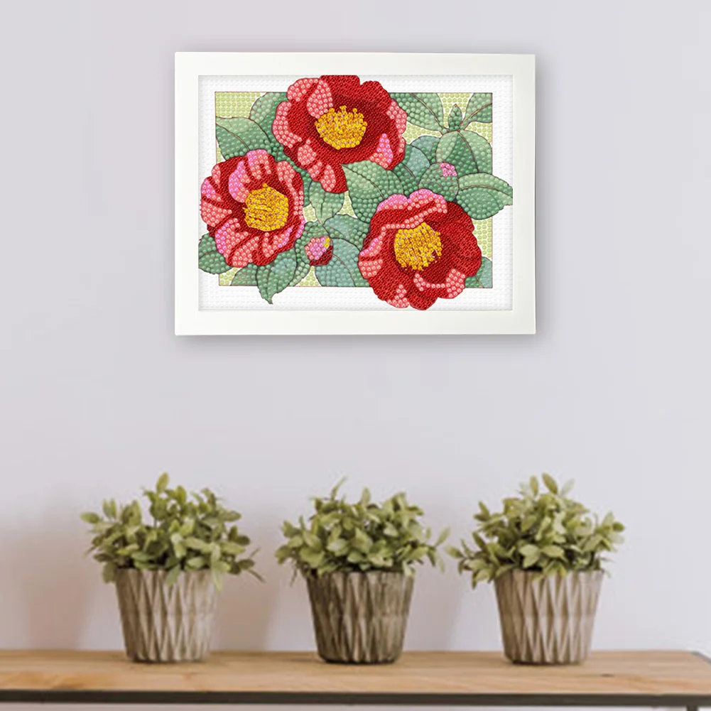 DIY Flower Full Drill Diamond Painting for Beginners(Canvas|15*20cm)【with Plastic Frame】