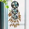 Diamond Painting Wolf Feather Wind Chime Hanging Pendant for Home Window Decor
