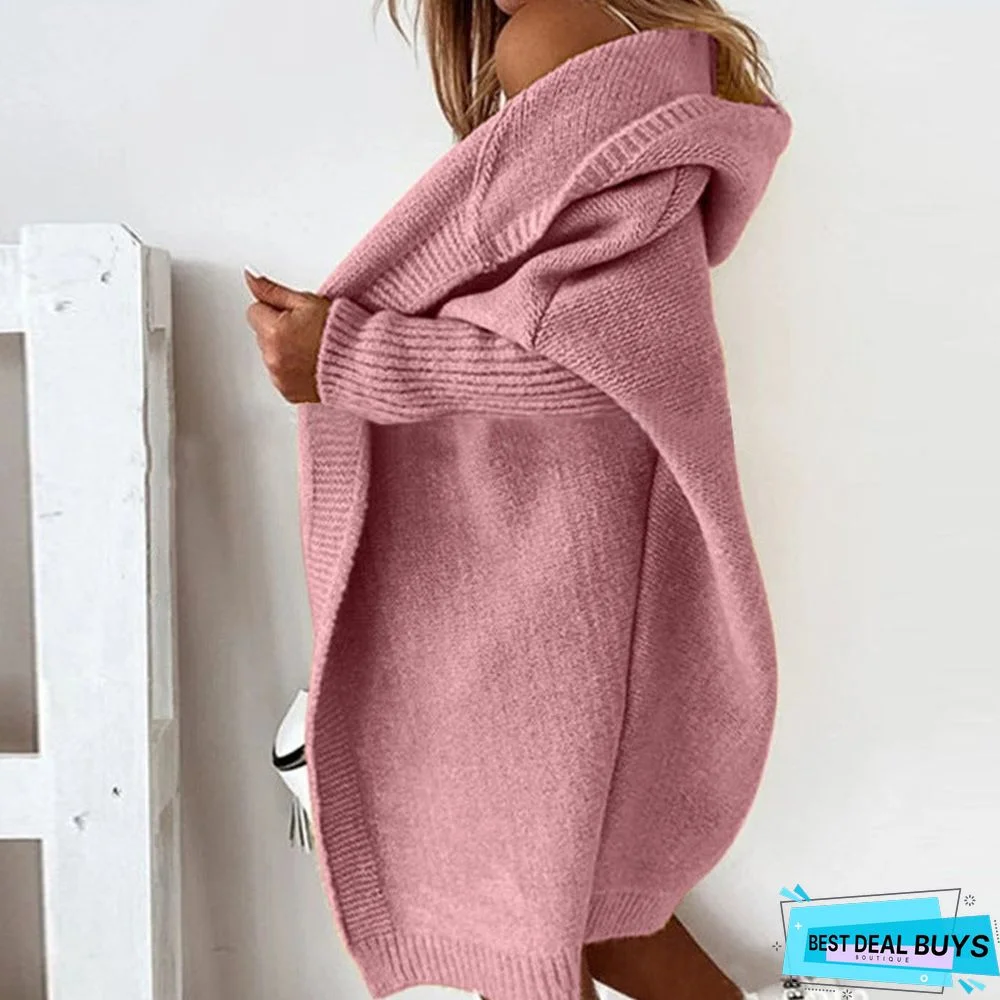 Women's Casual Cardigan Soft Hoodie Oversized Knitted Sweater