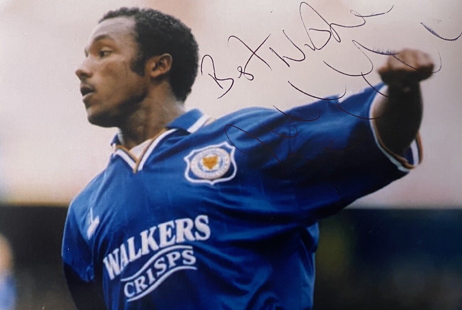 Julian Joachim Genuine Hand Leicester City 6X4 Photo Poster painting