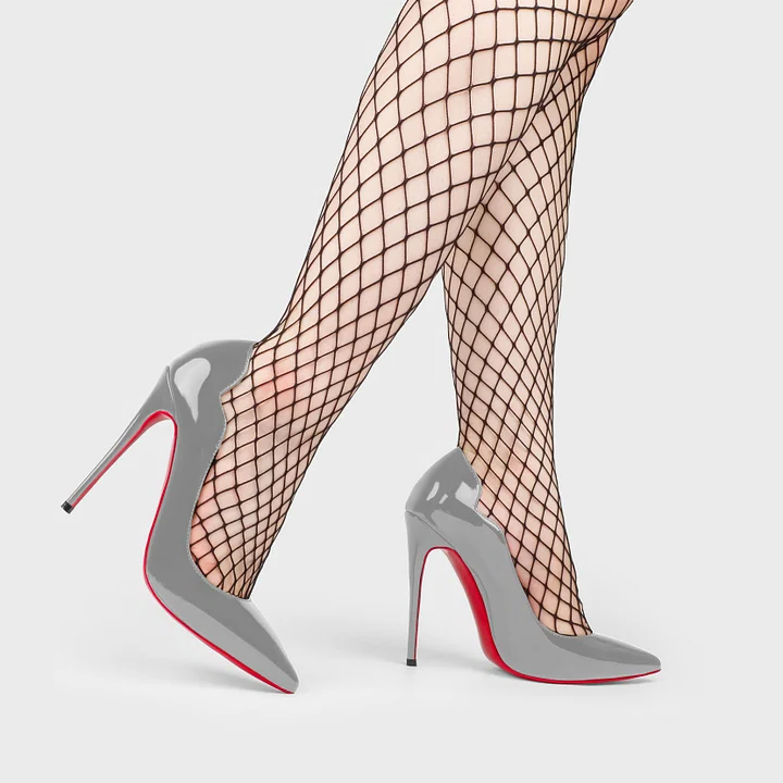 4.72" Women's Classic Pointed Toe Red Bottom High Heels for Party Wedding Pumps-MERUMOTE