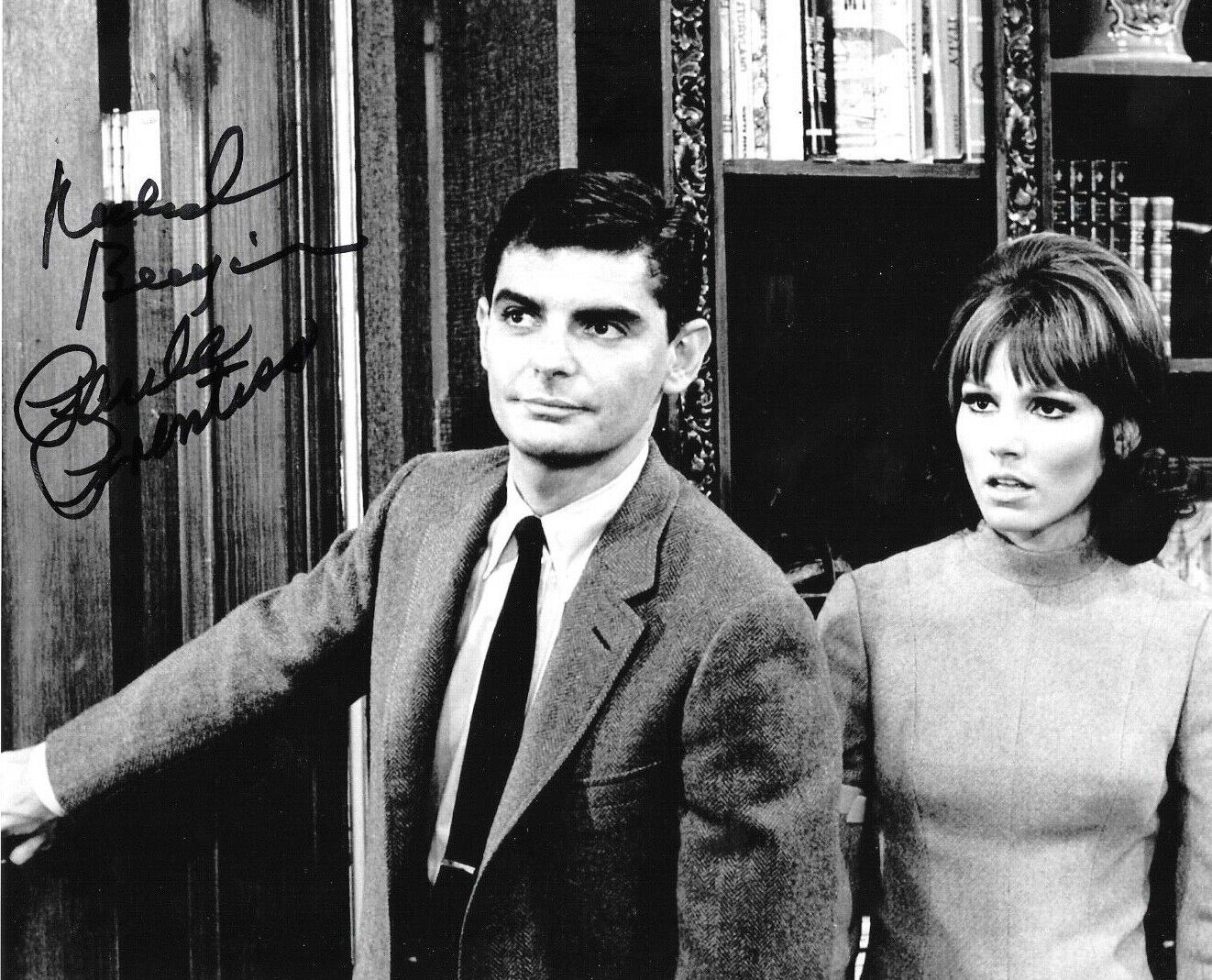 * PAULA PRENTISS & RICHARD BENJAMIN * signed 8x10 Photo Poster painting * HE & SHE * COA * 2