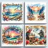 (Multi-Style) Love Shell Beach-11CT Stamped Cross Stitch 40*40cm/45*45cm tapestrymarket