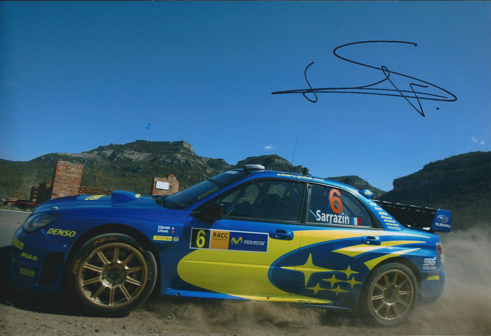 Stephane SARRAZIN Signed 12x8 Photo Poster painting Autograph AFTAL COA Subaru Impreza Rally