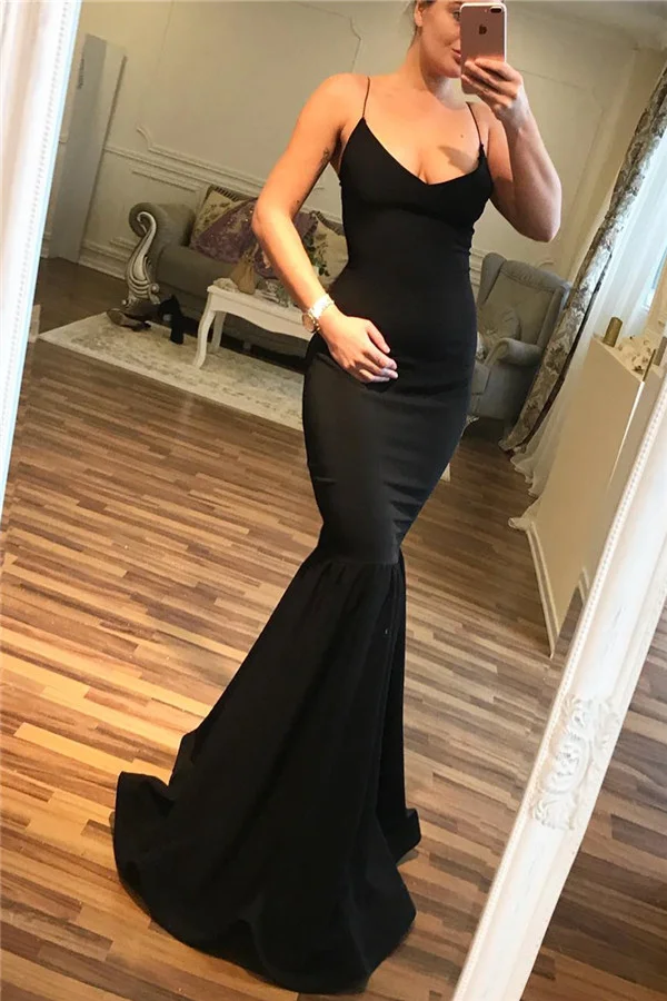 Miabel Sexy Mermaid Black Prom Dress Long Online