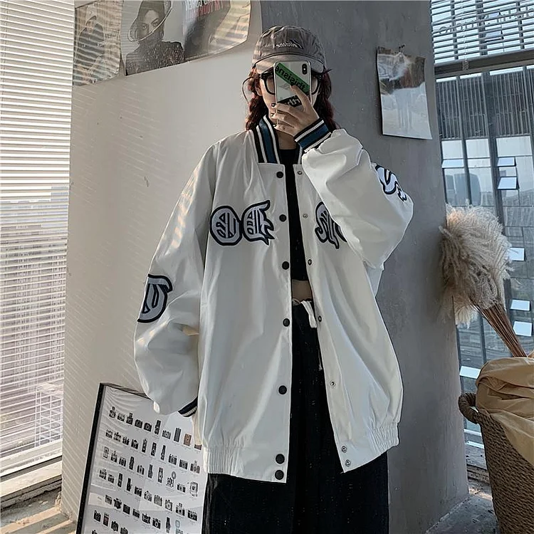 Letter Embroidery Street Style Baseball Jackets