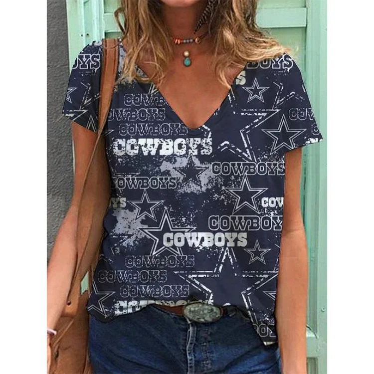 Dallas Cowboys Lightweight Short Sleeve V-Neck T-Shirt