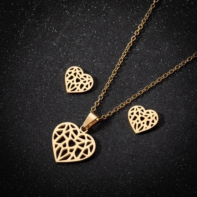 1 Set Minimalist Geometric Stainless Steel Titanium Steel Plating Earrings Necklace