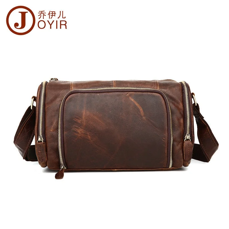 Top Cowboy 100% Fashion Genuine Leather Men Messenger Bag Vintage Design Pillow Bags men horizontal casual Travel Crossbody bags