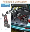 Soundfuse Rollator Walkers for Seniors with Seat, Foldable Lightweight Rolling Walker with 8" Big PU Wheels, Ergonomic Seat, Dual Height Adjustment