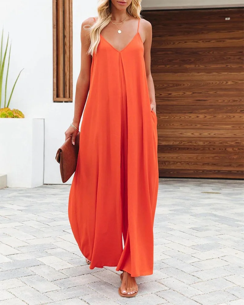 Nigikala Nigikala Wide Leg Trousers Women 2025 Summer New Solid-Colored Bag Casual Jumpsuits