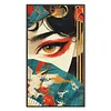 Fan Geisha Full Stamped Cross Stitch 14CT 2-Strand 40x70cm