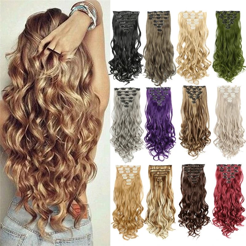 7 Piece Clip Hair Long Curly Hair High Temperature Silk Hair Weaving | IFYHOME