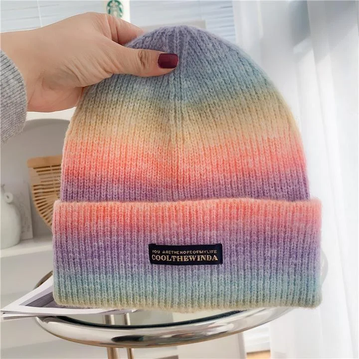 Fashion Cool Gradual Dyeing Warm Knitted Hats