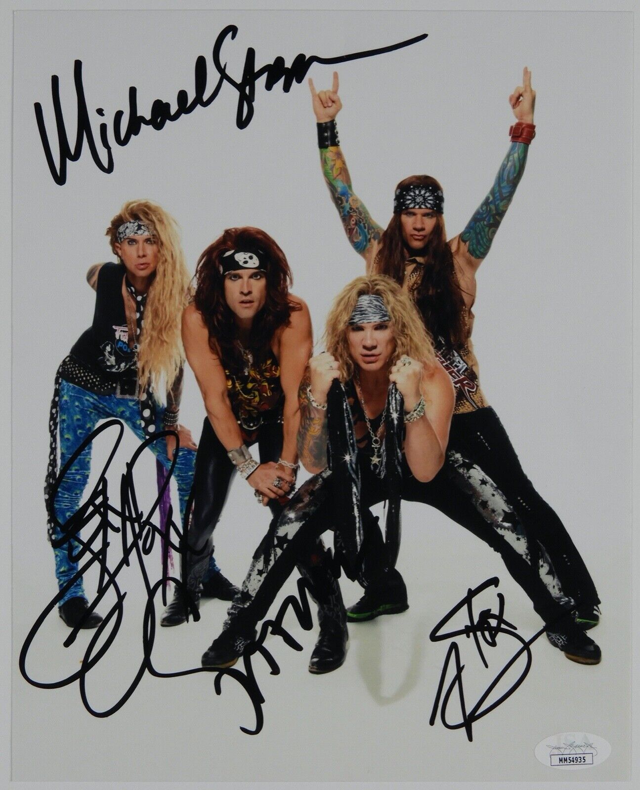 Steel Panther Fully Signed Signed JSA Autograph Photo Poster painting 8 x 10 Michael Starr Stach