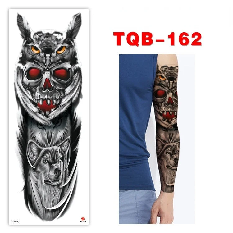 Full Arm Series Temporary Tattoo Full Arm Tattoo Sticker Lasting Waterproof Sweat Flower Arm Full Arm Tattoo Big Picture Sticker