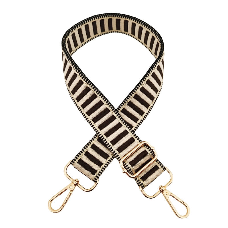 Polyester Cotton Color Block Bag Strap