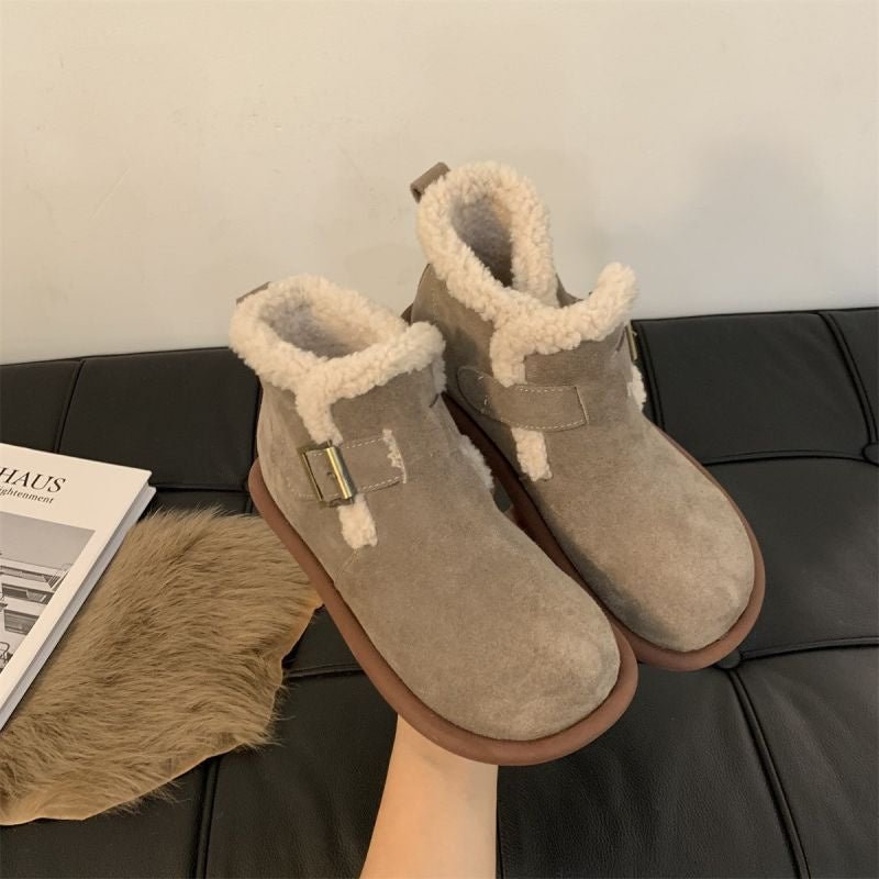 Korea Vintage Cotton Flats Boots Shoes