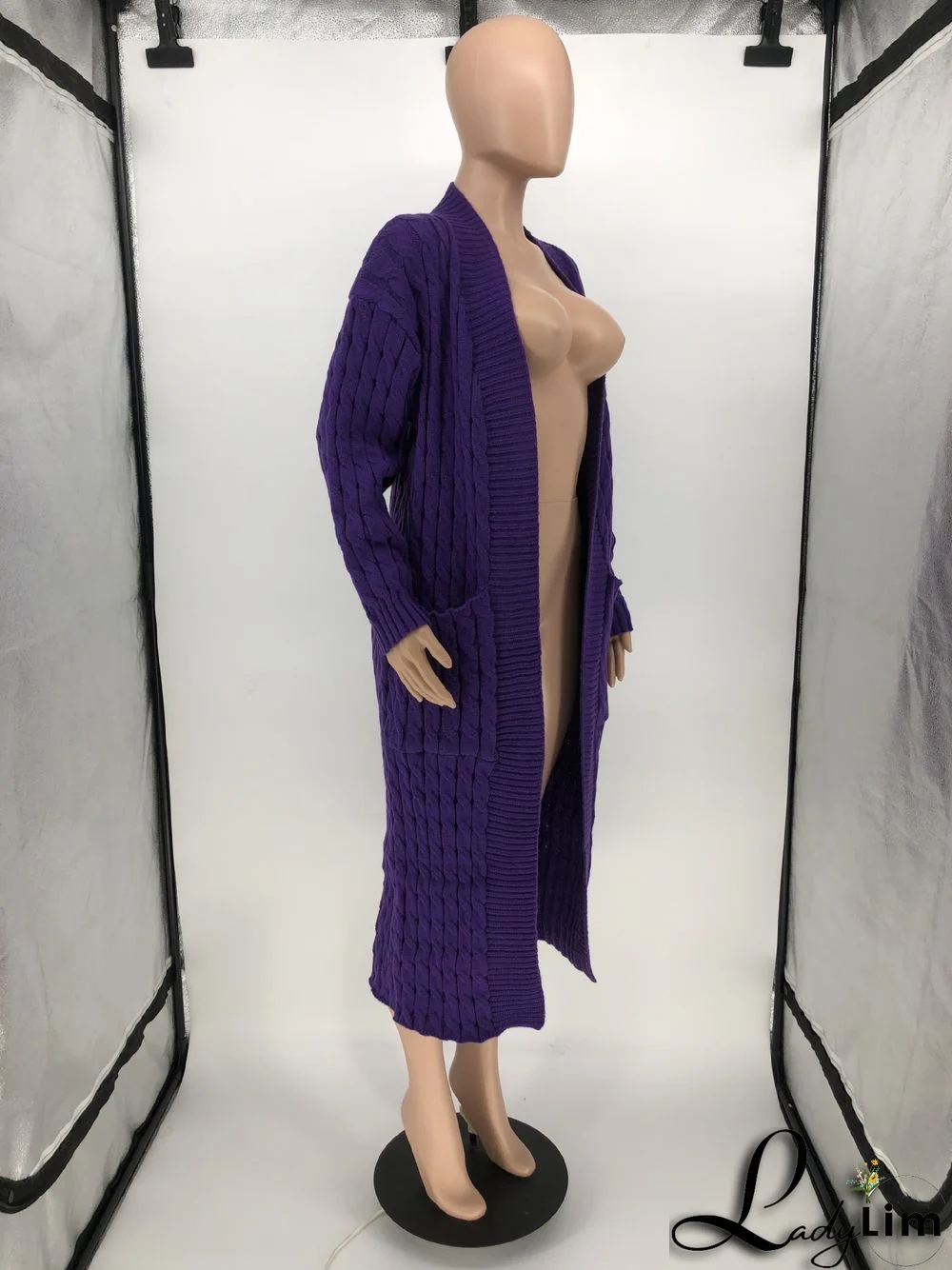 Women Winter Long Sleeve Plush Long Sweater Jacket