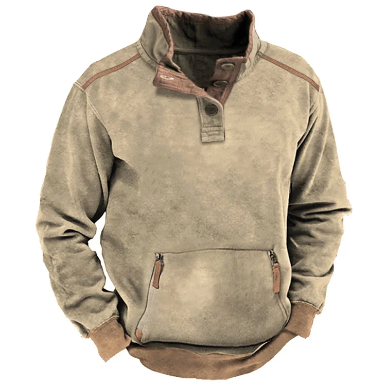 Men's Vintage Contrast Zip Pocket Training Sweatshirt d0be