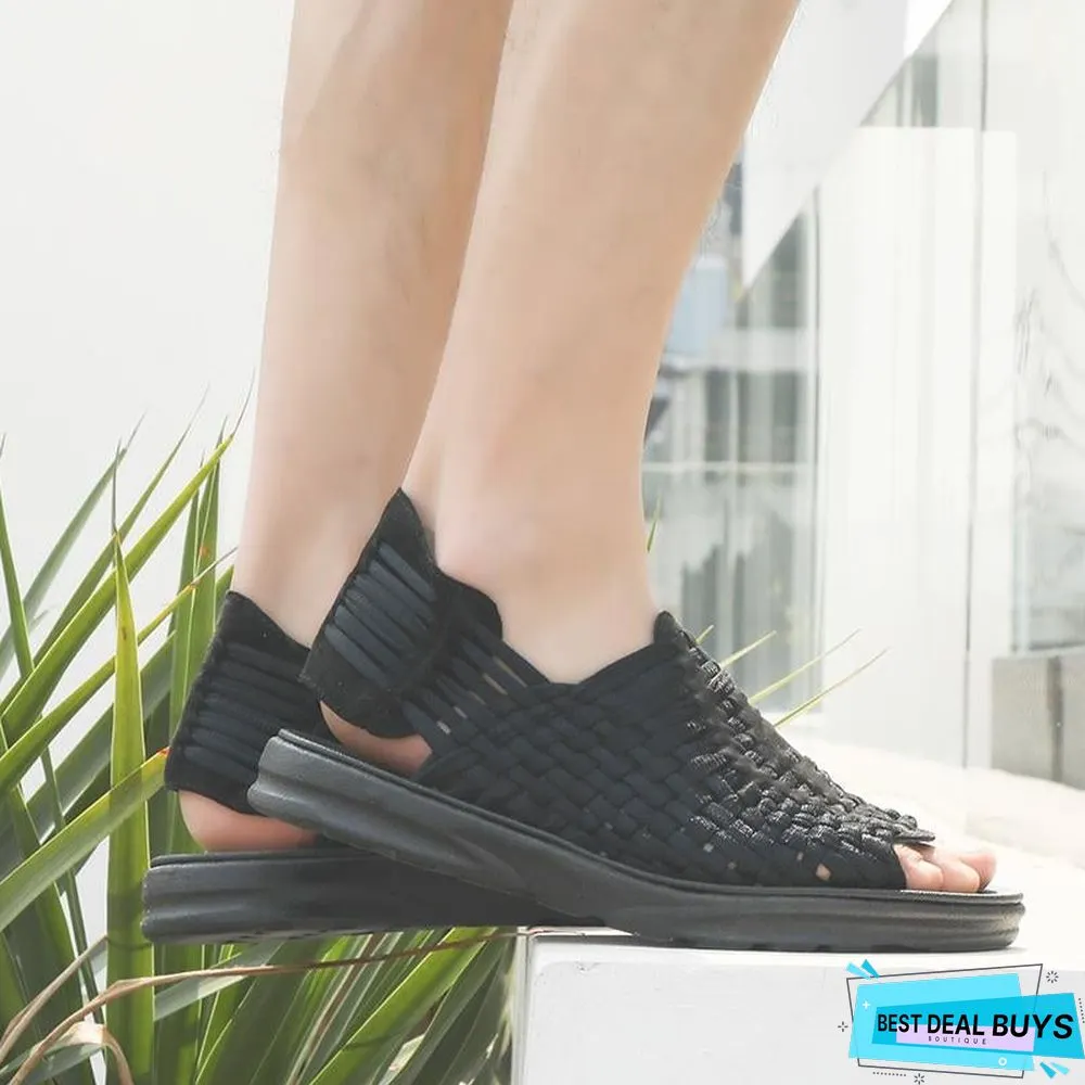 Men's Handmade Weaving Design Breathable Sandal Unique Beach Shoes