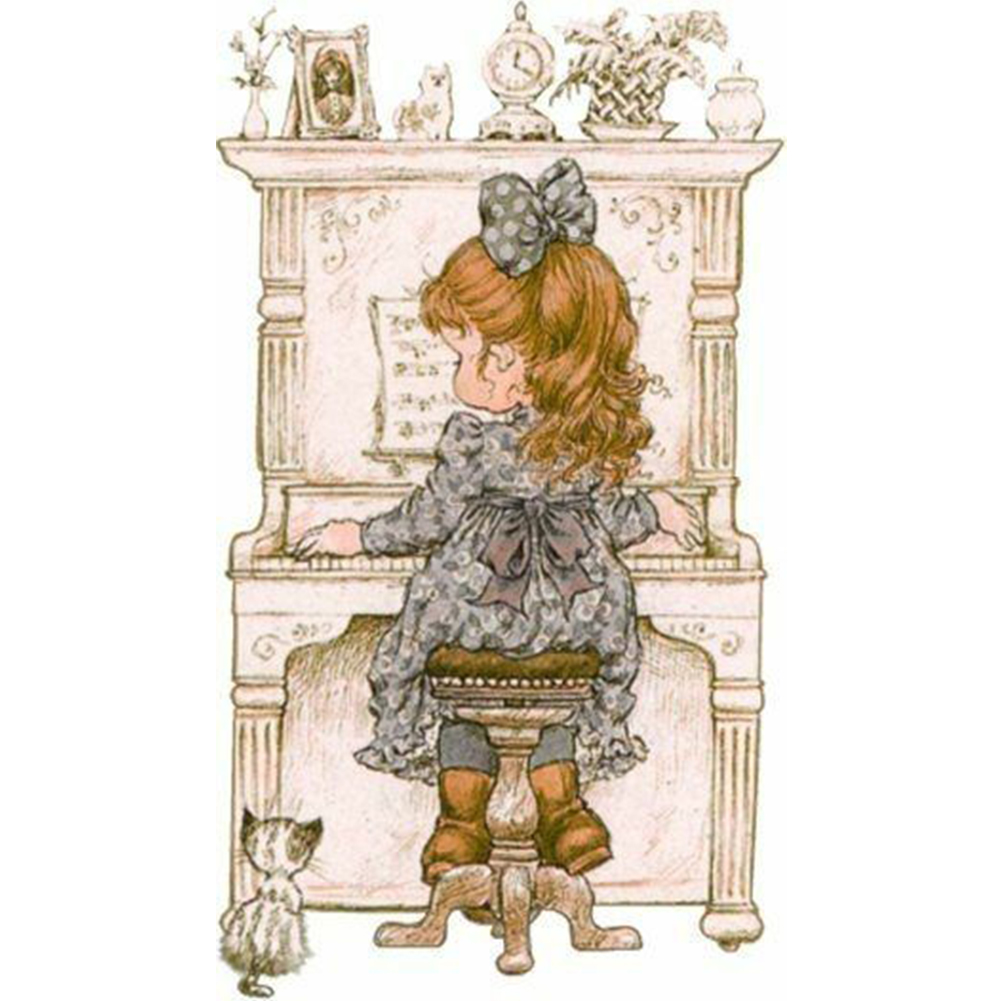 

Cute Little Girl - 11CT Stamped Cross Stitch - 30*53CM, 501 Original