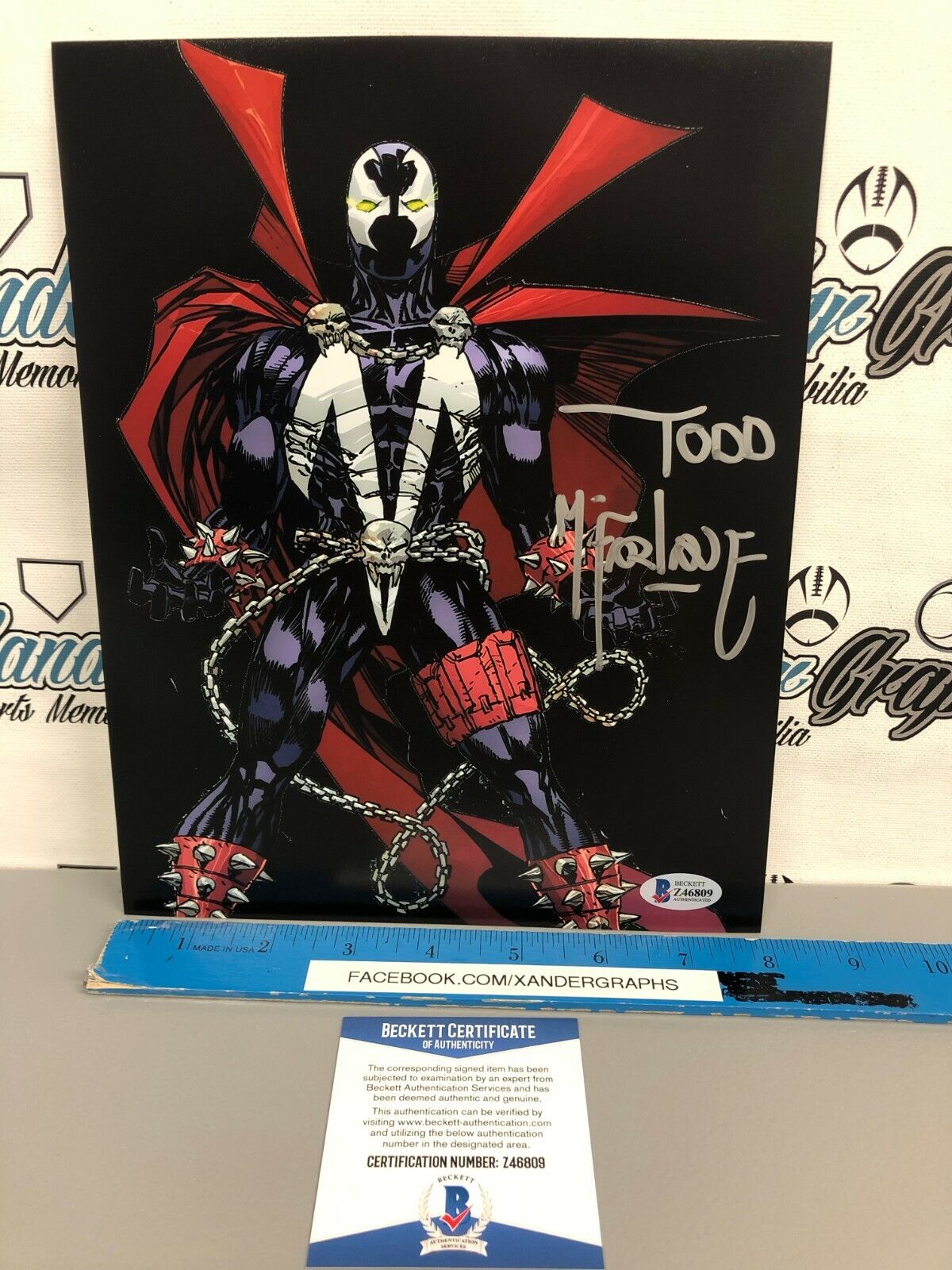 TODD MCFARLANE SPAWN SPIDER-MAN SIGNED AUTOGRAPHED 8x10 Photo Poster painting BECKETT BAS COA