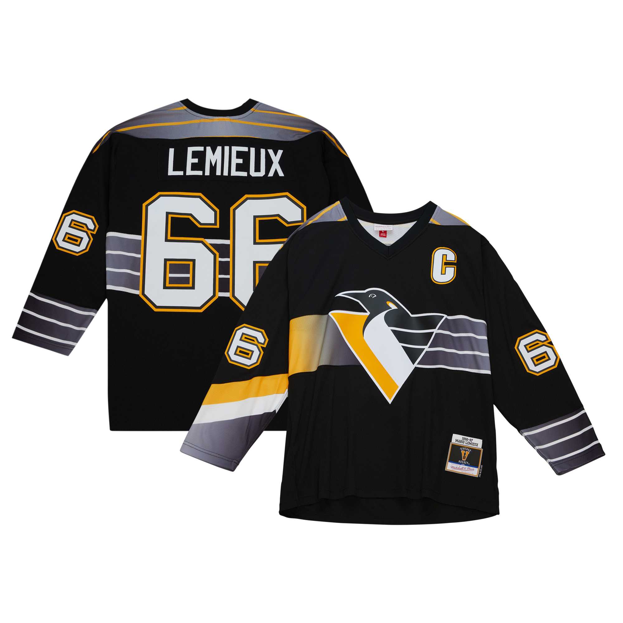 Mario Lemieux Pittsburgh Penguins Mitchell & Ness Captain’s Patch 1996/97 Blue Line   Jersey – Black mysite