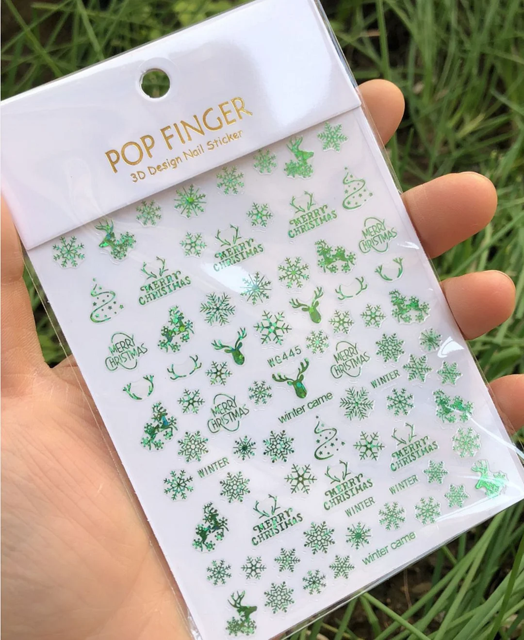 1Pcs Iridescent Silver Laser Snowflakes 3D Nail Stickers Leaves Flowers Summer Self Adhesive Transfer Sliders For Manicures Tips-Nail Inspo
