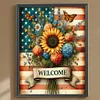 Diamond Painting -DIY Full Round Drill Union Jack Sunflower
